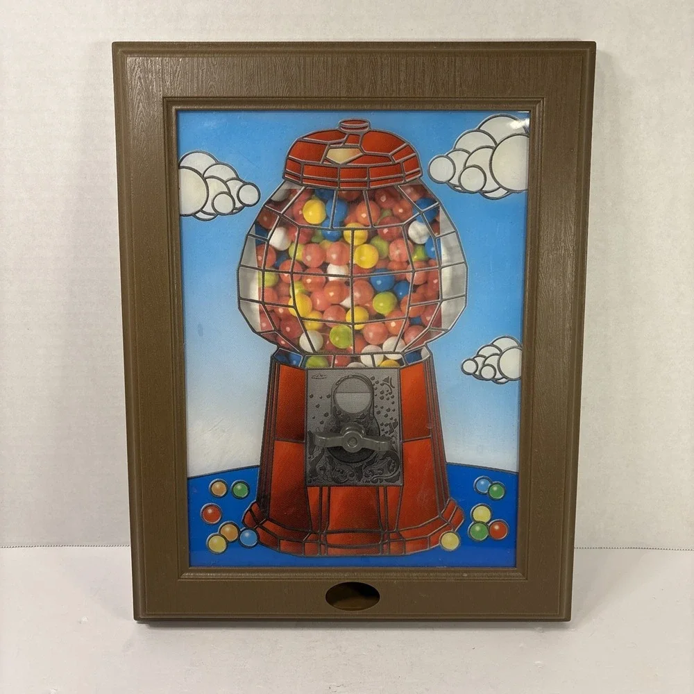 Ford Gum Picture Perfect Gumball Machine Wall Hanging Framed Candy Dispenser